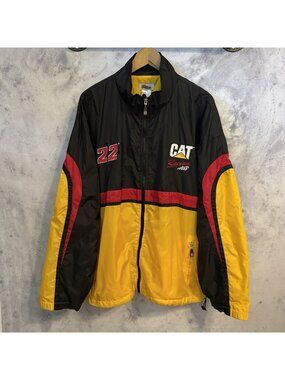 Racing Champions CAT Racing Windbreaker Black Yellow Ward Burton 22 Jacket XL